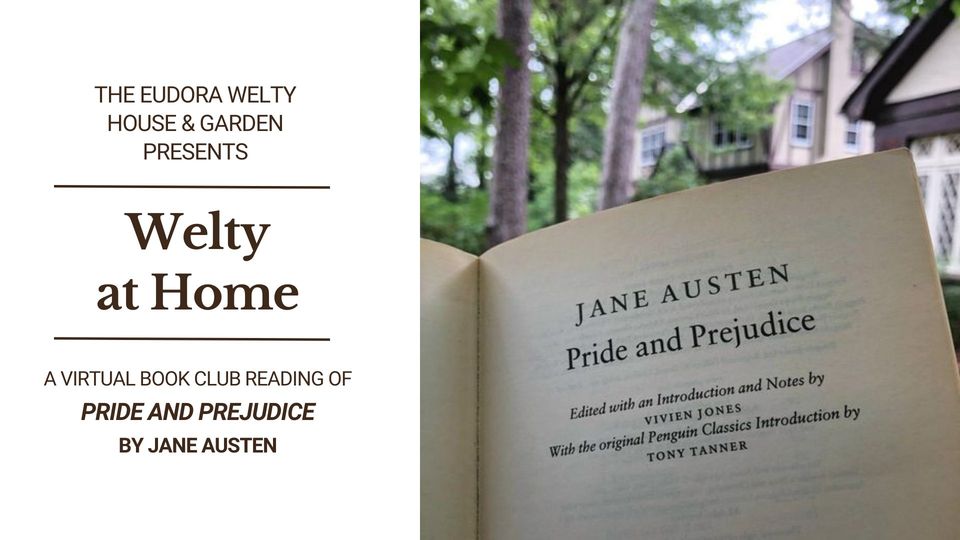 WeltyatHome Pride and Prejudice Bookclub Announcement Graphic