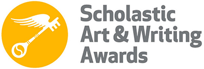 Scholastic Art & Writing Awards gold-and-white color logo with gold key emblem.
